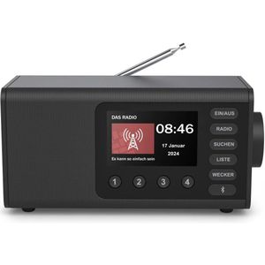 Hama DR1001 (DAB+, DAB, FM, Bluetooth), Radio, Zwart