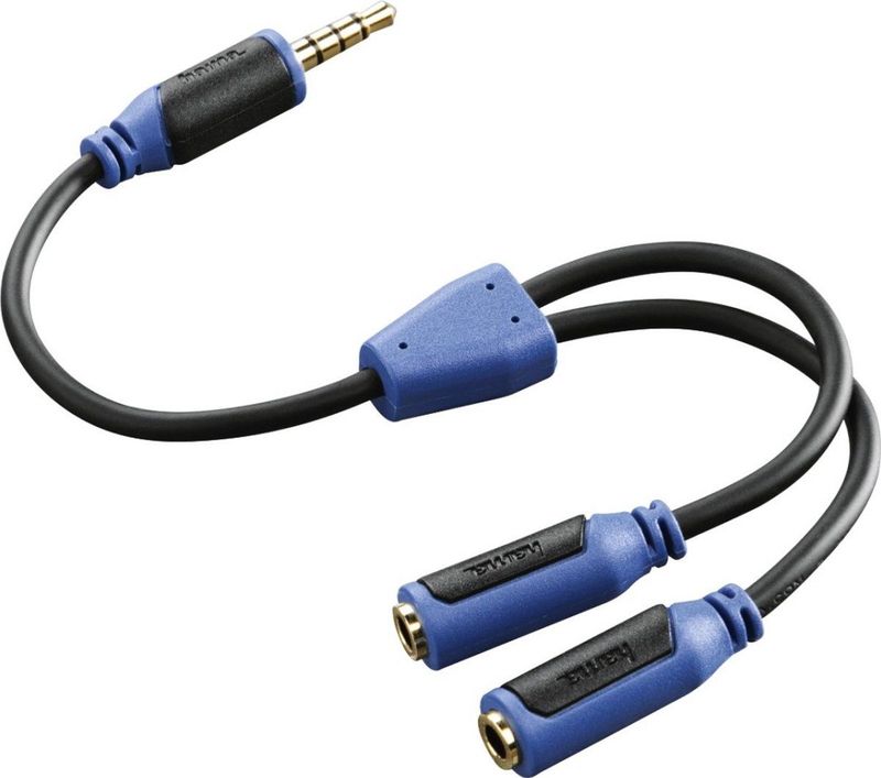 Hama Super Soft audio kabel 3.5mm 2 x 3.5mm Zwart, Blauw