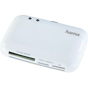 Hama 54835 USB-lezer voor chipkaarten en geheugenkaarten, wit