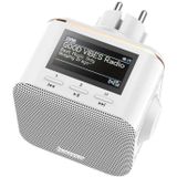 Hama Digitale Radio - PlugIn Radio - DAB+/DAB/FM/Bluetooth - Wekkerradio - Wit