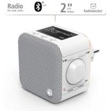 Hama Digitale Radio - PlugIn Radio - DAB+/DAB/FM/Bluetooth - Wekkerradio - Wit