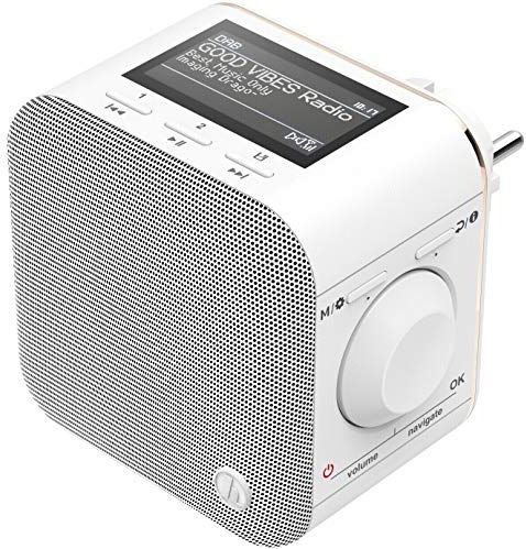 Hama Digitale Radio - PlugIn Radio - DAB+/DAB/FM/Bluetooth - Wekkerradio - Wit