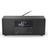 Hama Digitale radio DR1400 (DAB/DAB+/FM, radiowekker met 2 alarmtijden/snooze/timer, 4 stationknoppen, stereo, verlicht display, compacte digitale radio) zwart