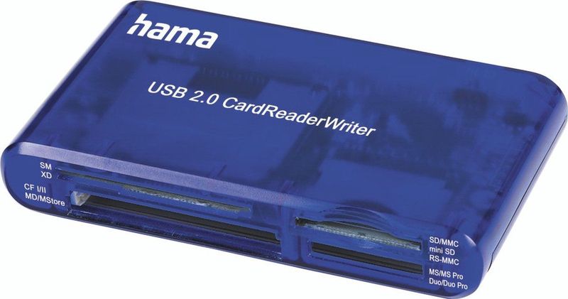 Hama - Card Reader Writer 35In1 - Blauw - USB 2.0