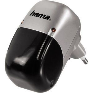Hama stekkeroplader ""Compact"", set 2x AA 2300, zwart/zilver