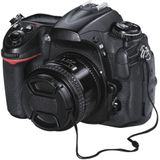 Hama | 55 mm lensdop voor professionele camera (afdekking ter bescherming van de lens met snap-systeem, inclusief koord voor betere grip), zwart