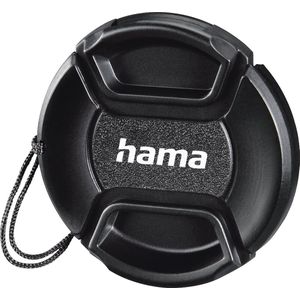 Hama | 55 mm lensdop voor professionele camera (lensdop met snap-systeem, inclusief koord voor een betere grip), kleur zwart