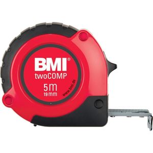 BMI 472541021 zakbandmaat Two Comp, lengte 5 m, wit gelakte band, met clip