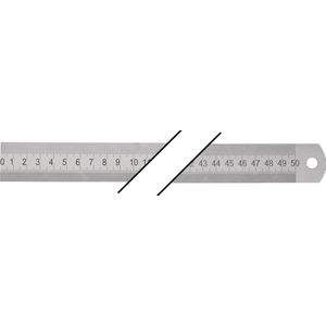 Dubbelzijdige liniaal van flexibel staal, dikte 0,5 mm, lengte 13 mm, lengte 30 cm