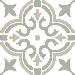 d-c-fix zelfklevende tegels Sjabloonmotief groen patroon 30,5 cm x 30,5 cm - vloertegels vinyl plaktegels vloer floor tiles peel and stick