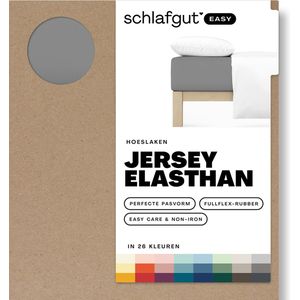 schlafgut Easy Jersey Elasthan Hoeslaken XL 128 Grey Mid
