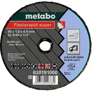 Metabo Accessoires Doorslijpschijf | FLEXIARAPID SUPER 50X1X6 mm | INOX - 50 stuks - 630191000