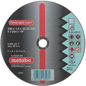 Metabo Accessoires Doorslijpschijf Ø 125x0,8x22,2 Inox Flexiarapid super "Hydroresist" - 50 stuks - 616209000