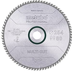 Metabo Cirkelzaagblad "Multi Cut" HW/CT Ø 254 mm, 80T FZ/TZ - 628093000