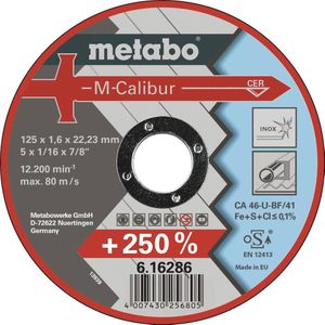 Metabo 616286000 M-Calibur Doorslijpschijf - 125 x 1.6 x 22,23mm