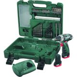 Metabo PowerMaxx BS Basic 600080880 Accu-schroefboormachine, 10,8 V, 2 x 2 Ah Li-ion-accu's, incl. oplader, in koffer, met 64-delige accessoireset, max. draaimoment: 17 Nm (zacht)/34 Nm (hard).