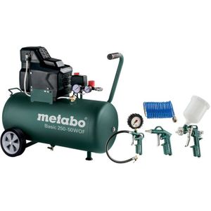 Metabo Basic 250-50 W OF Set Compressor + LPZ 4 Toebehorenset - 1500W - 8 Bar - 50L - 100 L/min
