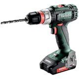 Metabo BS 18 L Quick 602320500 Accu-schroefboormachine 18 V 2 Ah Li-ion Incl. 2 accus, Incl. koffer