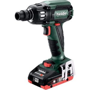 Metabo SSW 18 LTX 400 BL 18V LiHD Accu Slagmoersleutel Set (2x 4.0Ah Accu) In MetaBOX - 400Nm - 1/2" - Koolborstelloos