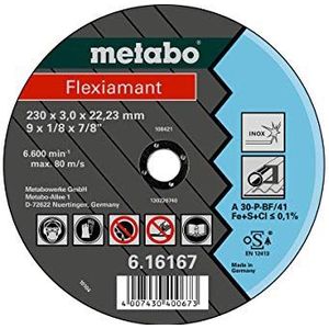 Metabo Accessoires Doorslijpschijf Ø 125x2,5x22,2 RVS Flexiamant - 25 stuks - 616738000