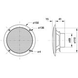 Visaton VS-FR13WP/S Zoutwaterbestendige Full-range Luidspreker 13 cm (5") 4 Ohm