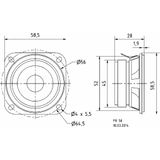 Visaton FR 58 - 4 Ohm 2.3 inch 5.8 cm Breedband-luidspreker 10 W 4 Ω