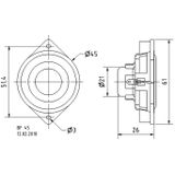 Visaton BF 45 - 4 Ohm 1.8 inch 4.5 cm Breedband-luidspreker 4 W 4 Ω Zilver Aluminium membraan