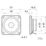 Visaton - K 50SQ - Luidspreker - Zwart - 8 Ohm - 5 cm Mini-Luidspreker