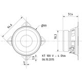 Visaton - KT 100 V 4 - Woofer - 10 cm - 4 Ohm - Laag Resonantiefrequentie
