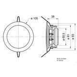 Visaton VS-DL8B Ceiling-mounted Speaker 3.3  30 W Zwart