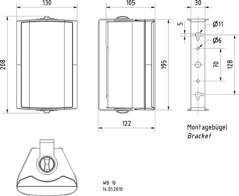 Visaton Vs-wb10b Installatie Luidspreker 100 V 8 Ohm Zwart
