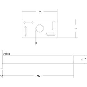 DX Blinde plankdrager Bigfix Ø18x160 mm verzinkt