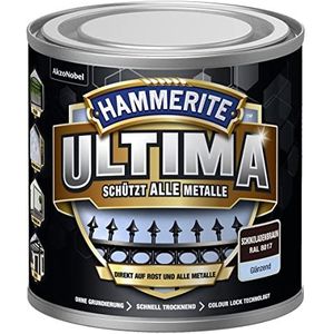 5379704 Hammerite ULTIMA metaalbescherming lak roest 250ml glanzend chocoladebruin RAL 8017