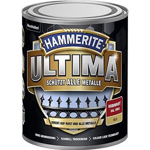 5379757 Hammerite ULTIMA metaalbescherming lak roest 750ml mat robijnrood RAL 3003