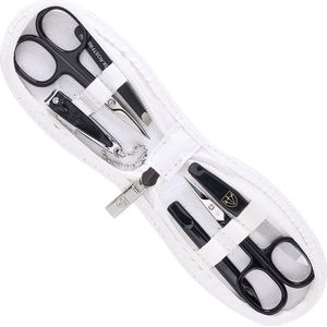 Manicure Set - Piemont - Wit Kunstleer - 6-delige Set - Geschenkverpakking