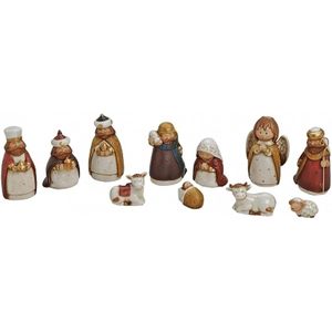 Vintage porselein miniatuur kerststal figuren Napco 4 stuks - Bij-Ma