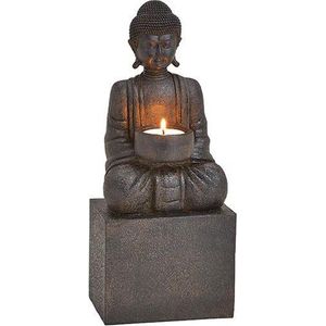 Groot Buddha beeld met theelichthouder - Waxinelichtjeshouder