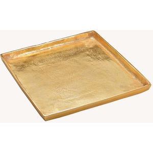Wurm Kaarsenbord-plateau - metaal - goud - vierkant - 30 x 30 x 2 cm - Kaarsenonderzetter