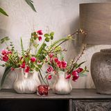 Bloemenvaas - tulpenvaas - wit - keramiek - L20 x B20 x H21 cm - toetervaas