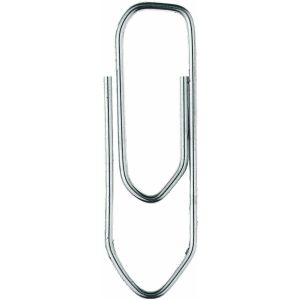 Paperclips, zonder rond uiteinde, vernikkeld, 1000 stuks, lengte: 26 mm