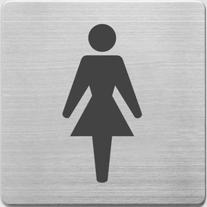 Alco al-450-1 pictogram rvs 90x90x1mm - wc dames -