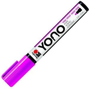 Marabu YONO 12400103334 neon roze marker 334 van veelzijdig acryl met 1,5 tot 3 mm Japanse ronde punt op waterbasis, licht- en waterbestendig, voor bijna alle oppervlakken