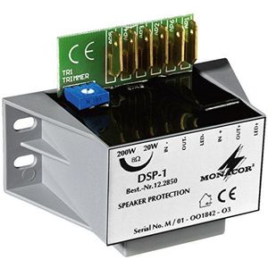 MONACOR Beschermmodule voor DSP-1 mono-luidspreker, tegen overbelasting van midden- en hoge luidsprekers van alle impedanties dankzij overspanningspieken.