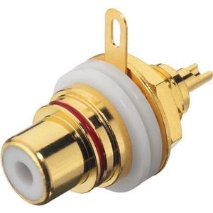 Monacor - T-710GI - Cinch-inbouwbus - Rood/Zwart - Metaal - Verguld - Paar