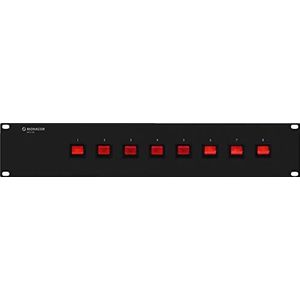MONACOR MCS-180 Rack Socket Strip met 8 veiligheidsaansluitingen, zwart