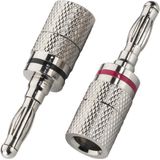 Monacor - BP-104 - Banaanstekkerset - Vernikkeld - 4 mm