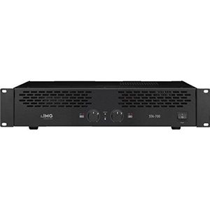 IMG STAGELINE STA-700 stereo 2-kanaals PA versterker in zwarte, 400 Watt audio versterker en jack connectoren,Zwart