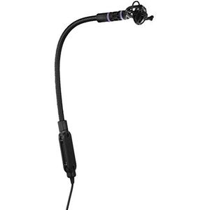 JTS CX-516W Elektret-instrumentenmicrofoon voor het opnemen van accordeon, piano of blas-instrumenten, zwanenhals micro met supernierenkarakteristiek incl. transportbox en windscherm, zwart