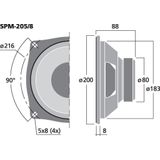 Monacor HiFi basluidspreker (1 stuk), Ingebouwde luidsprekers, Zwart