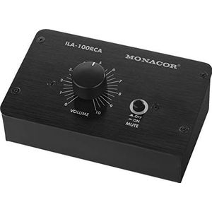 MONACOR ILA-100RCA passieve stereo niveau controller (RCA-versie) zwart